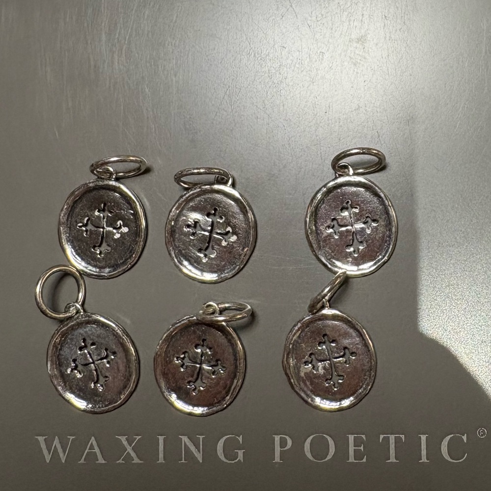 Waxing Poetic Silver Cross Charm